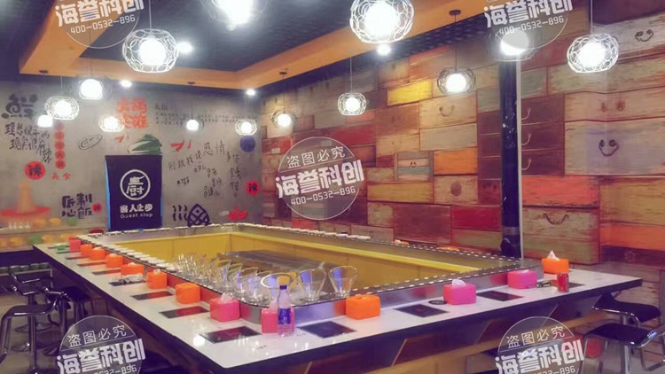 煙臺旋轉火鍋設備安裝完成