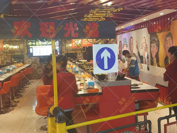 威海烤涮一體回轉火鍋設備安裝完畢