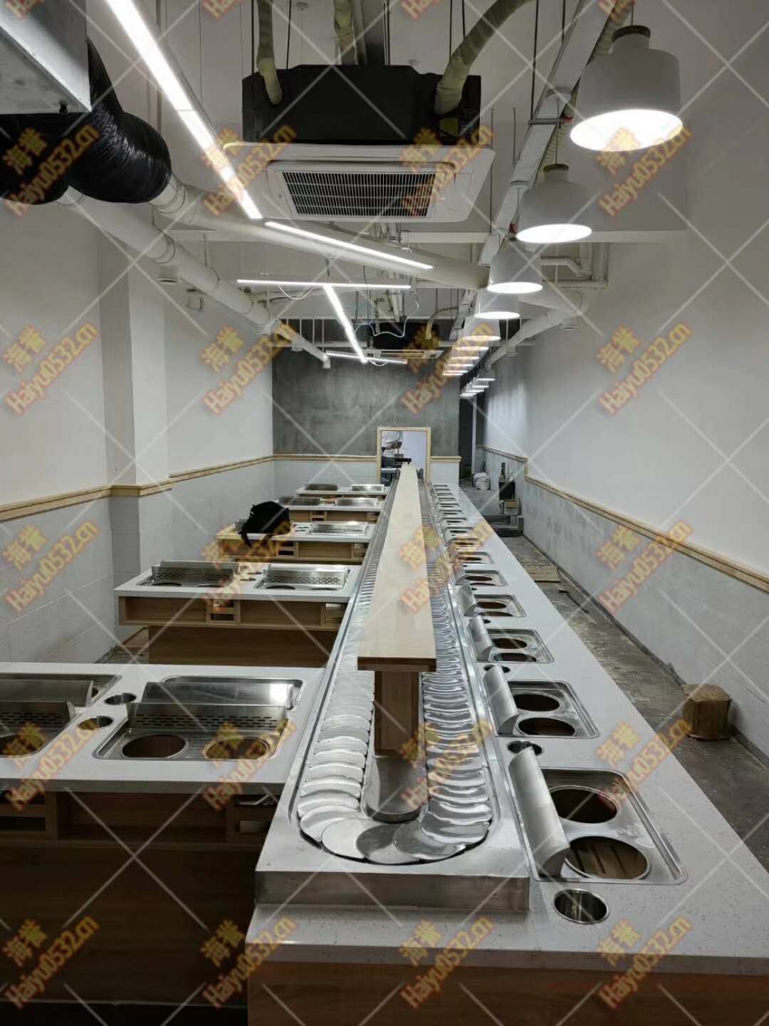 涮烤一體凈化排煙旋轉小火鍋設備
