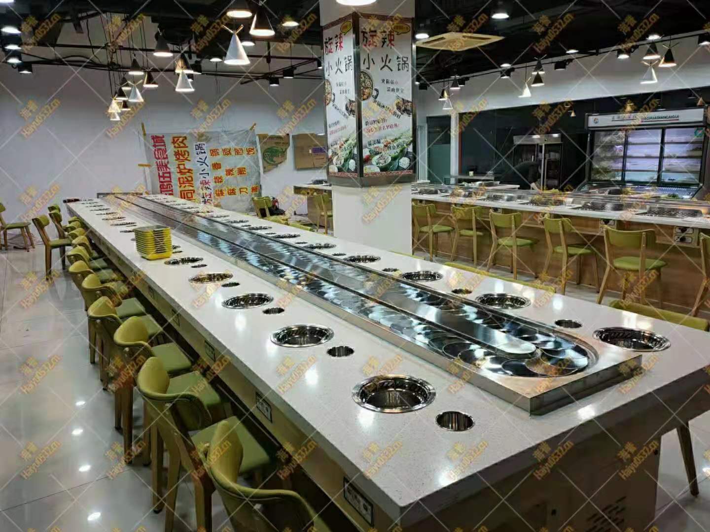單涮排煙加涮烤一體旋轉小火鍋一應齊全