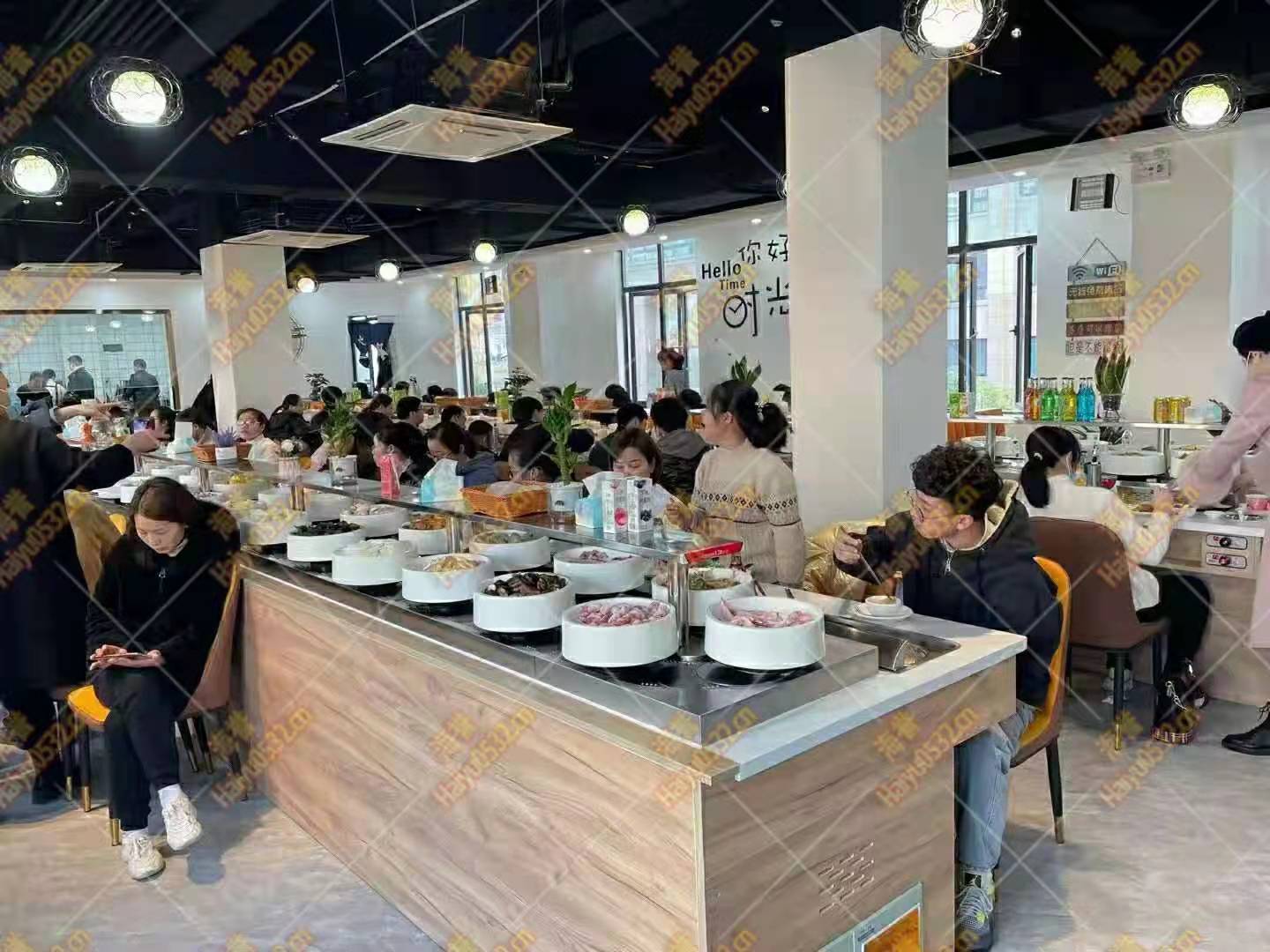 譽滿簽自助無煙涮烤旋轉小火鍋設備