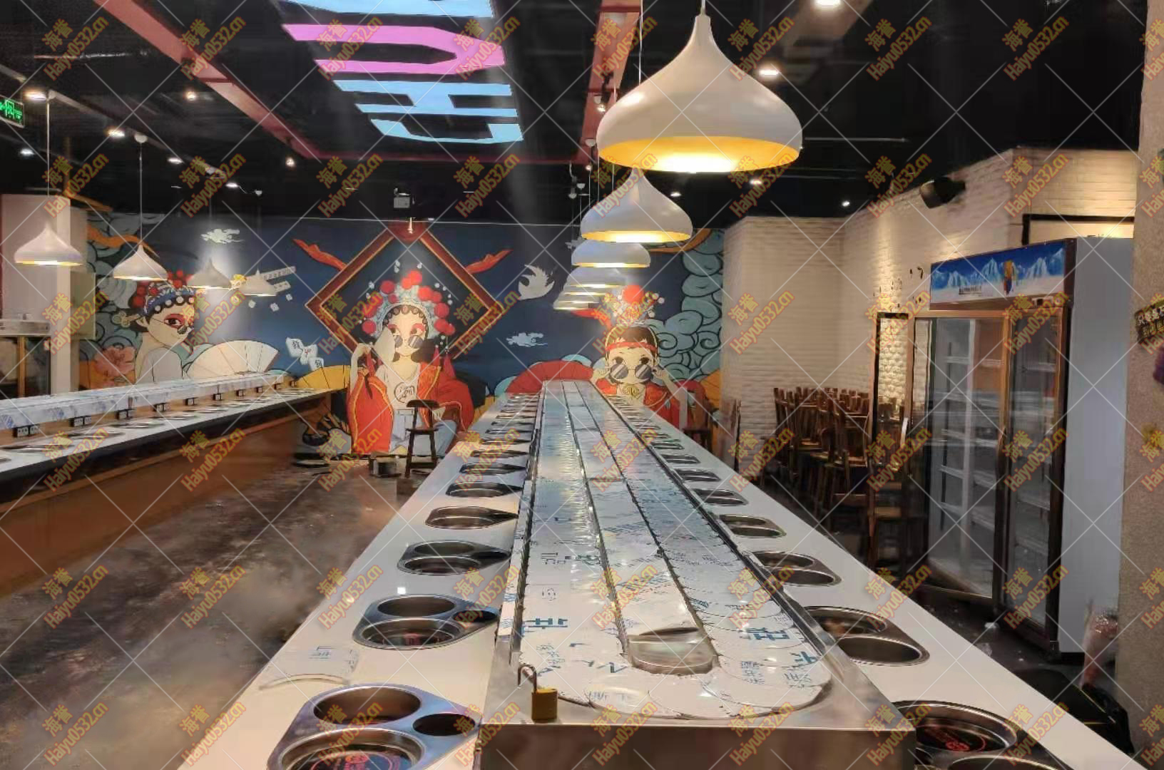 涮烤一體旋轉小火鍋設備