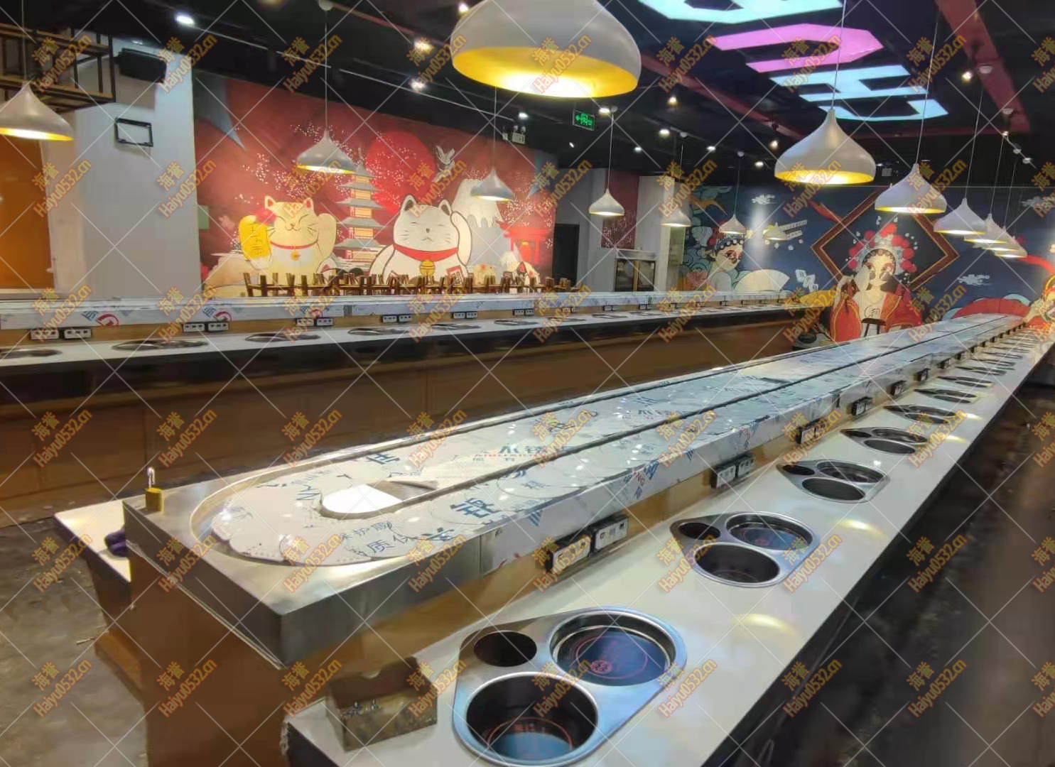 涮烤一體旋轉小火鍋設備