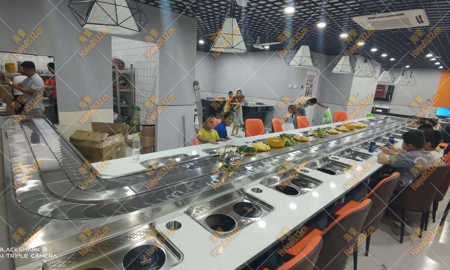 無煙涮烤旋轉小火鍋設備