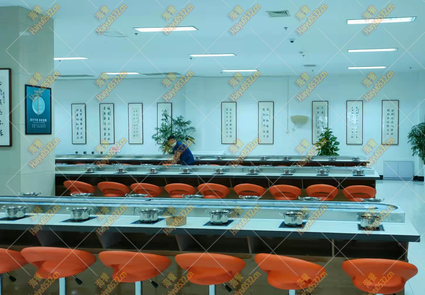 直線設備書法風格裝飾店完成
