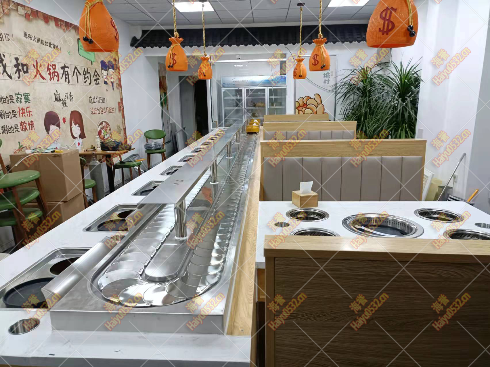 無煙涮烤旋轉小火鍋設備