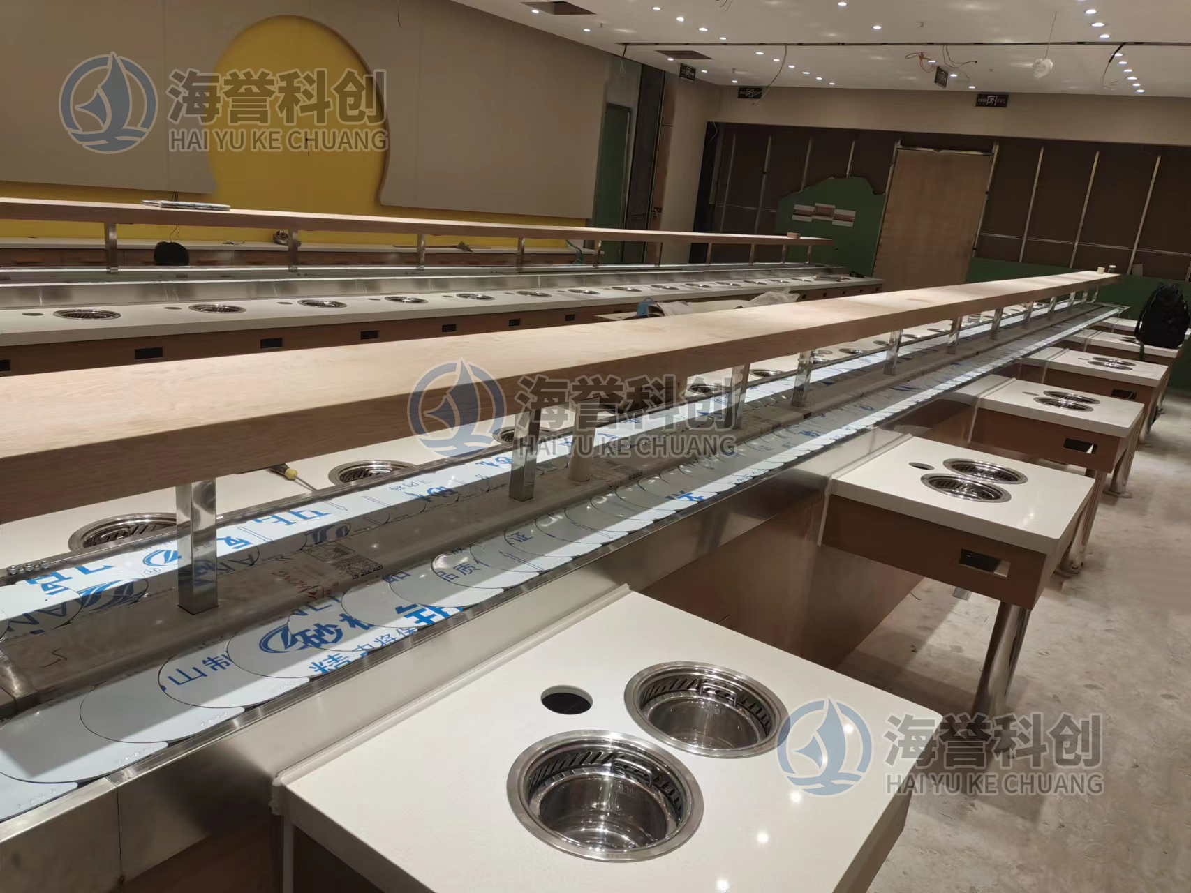 單涮排煙回轉小火鍋設備