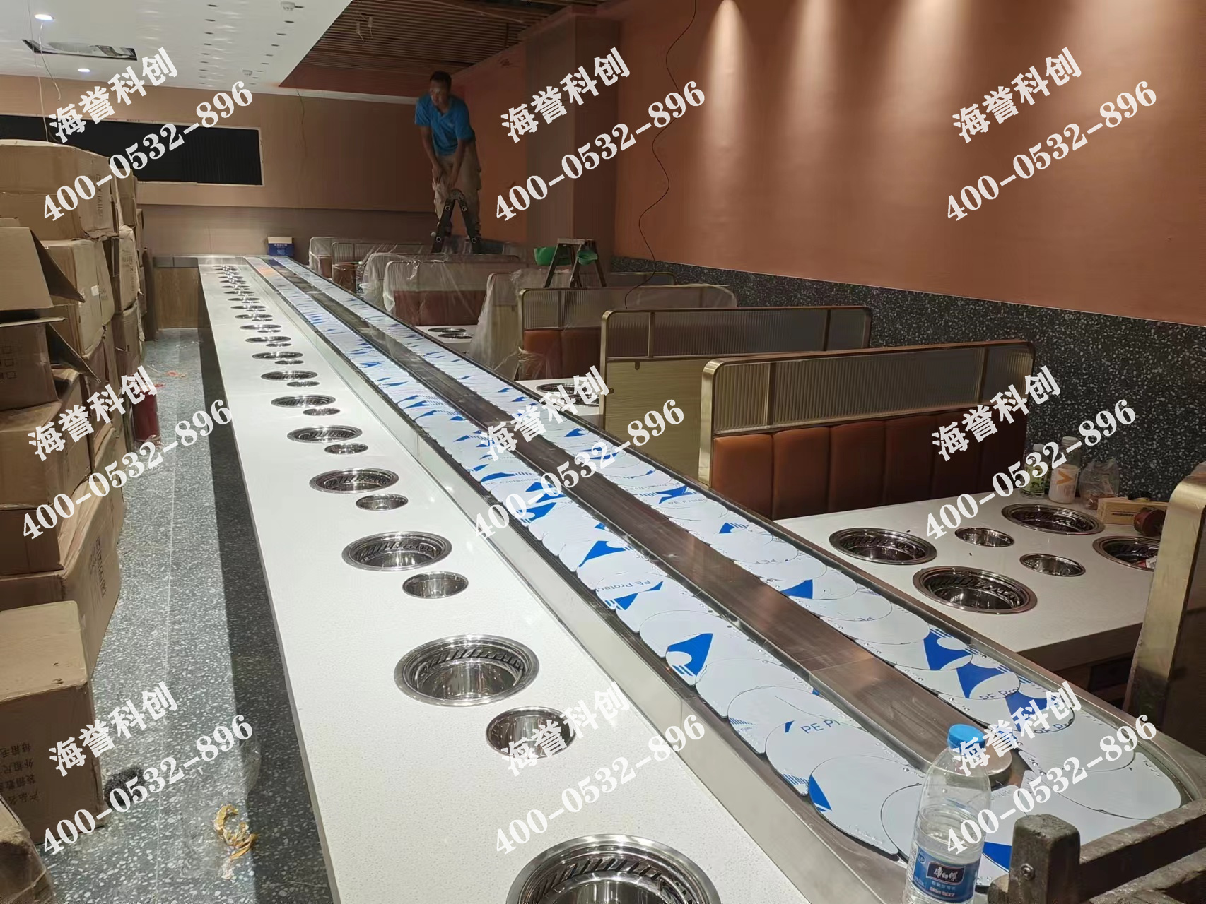 海譽科創江蘇鹽城單涮無煙小火鍋設備安裝完成