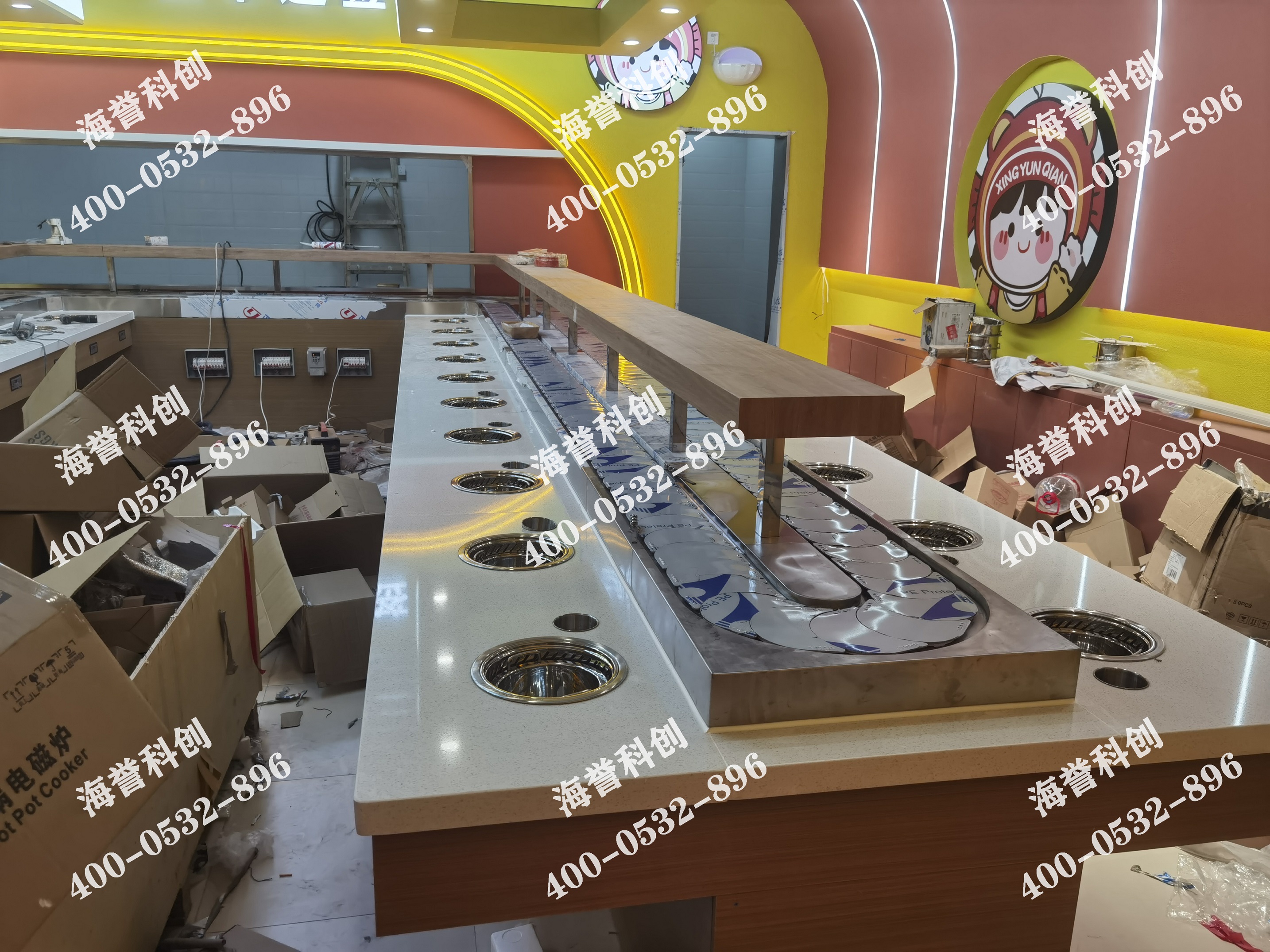 海譽科創(chuàng)遼寧大連單涮無煙小火鍋設(shè)備安裝完成