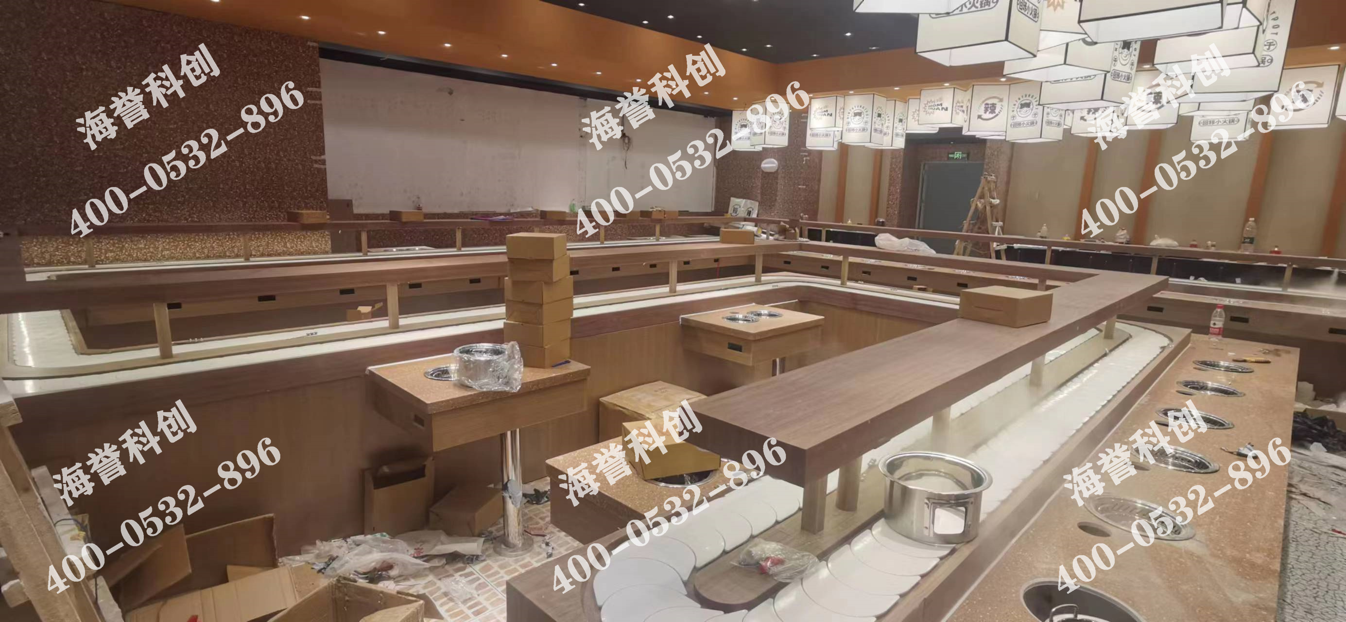 海譽科創湖北武漢單涮無煙小火鍋設備安裝完成