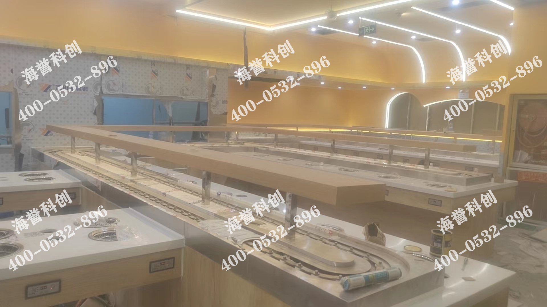 海譽科創河南洛陽單涮無煙小火鍋設備安裝完成