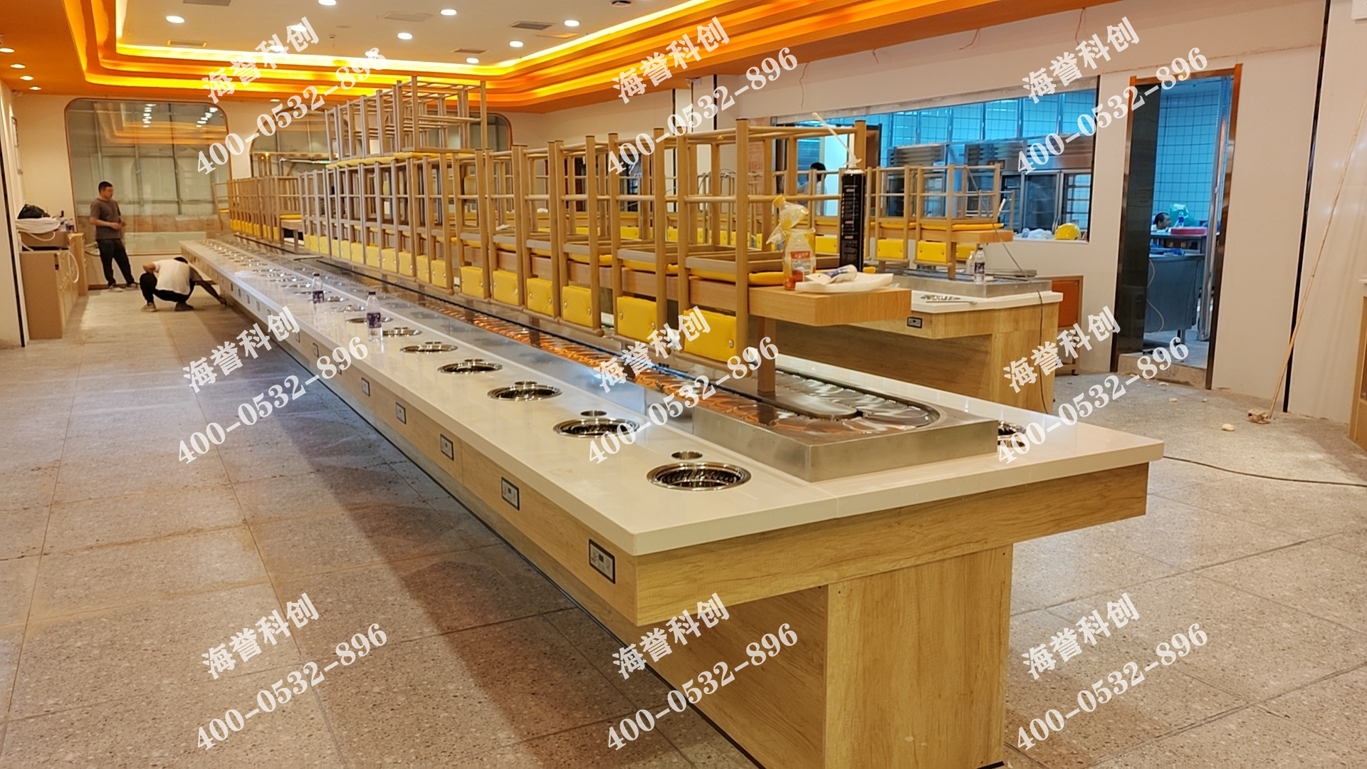 海譽科創河南三門峽單涮無煙小火鍋設備安裝完成