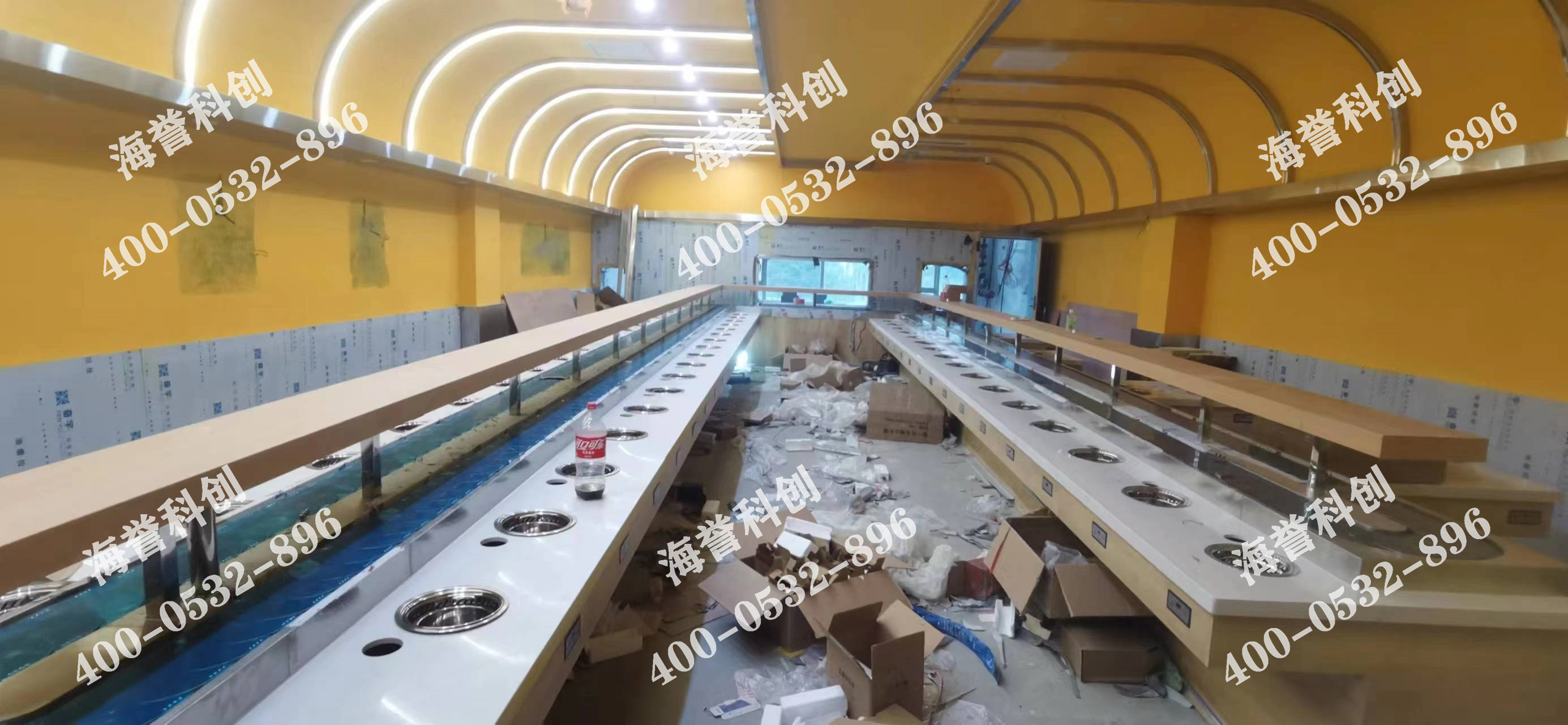 海譽科創河南洛陽單涮無煙小火鍋設備安裝完成