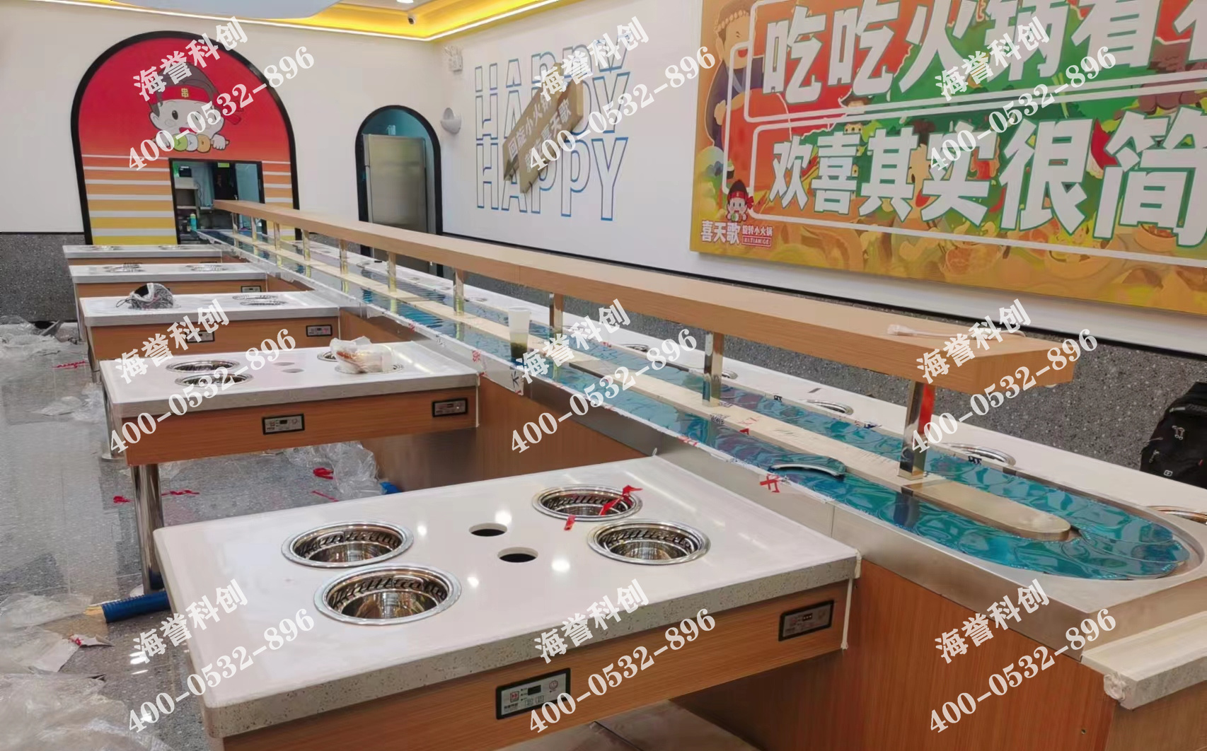 海譽科創山東濰坊單涮無煙小火鍋設備安裝完成