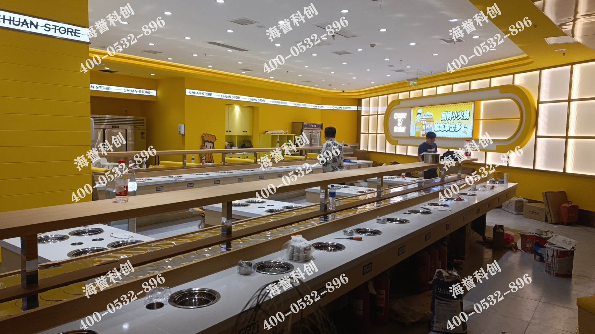 海譽科創江蘇南通單涮無煙小火鍋設備安裝完成