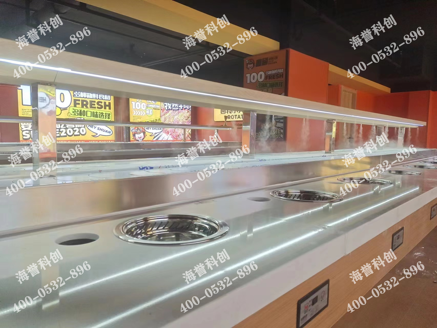 海譽科創甘肅蘭州單涮無煙小火鍋設備安裝完成
