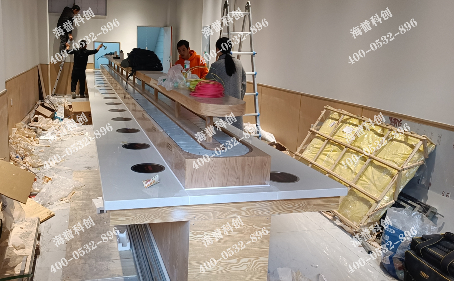 海譽科創浙江嘉興單涮無煙小火鍋設備安裝完成