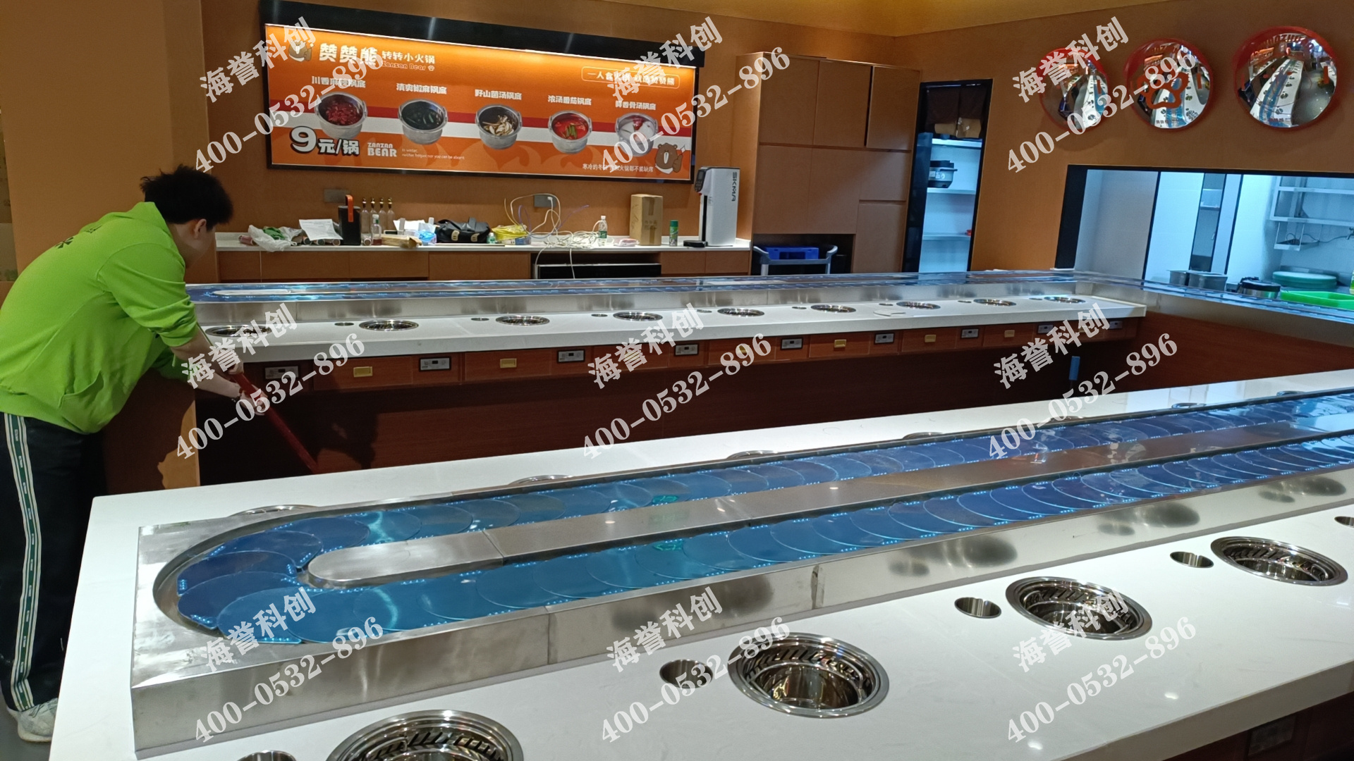 海譽科創湖北武漢單涮無煙小火鍋設備安裝完成