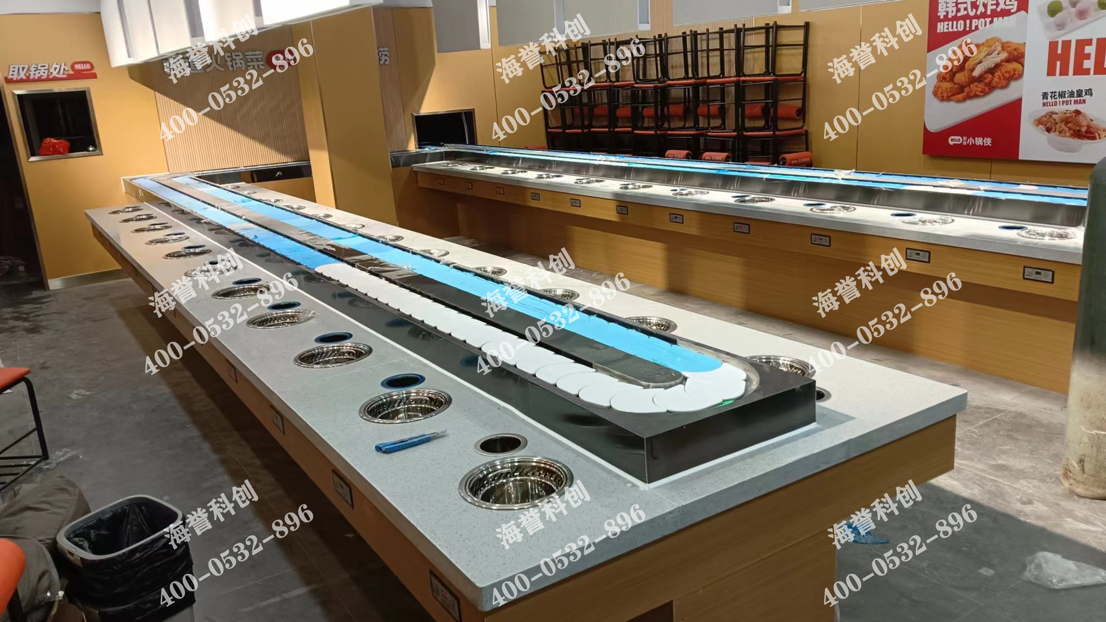 海譽科創山東菏澤單涮無煙小火鍋設備安裝完成