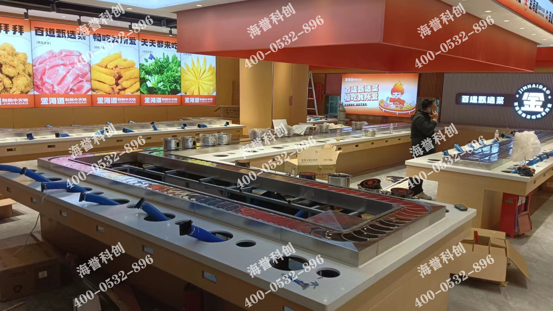 海譽科創(chuàng)山東聊城單涮無煙小火鍋設(shè)備安裝完成