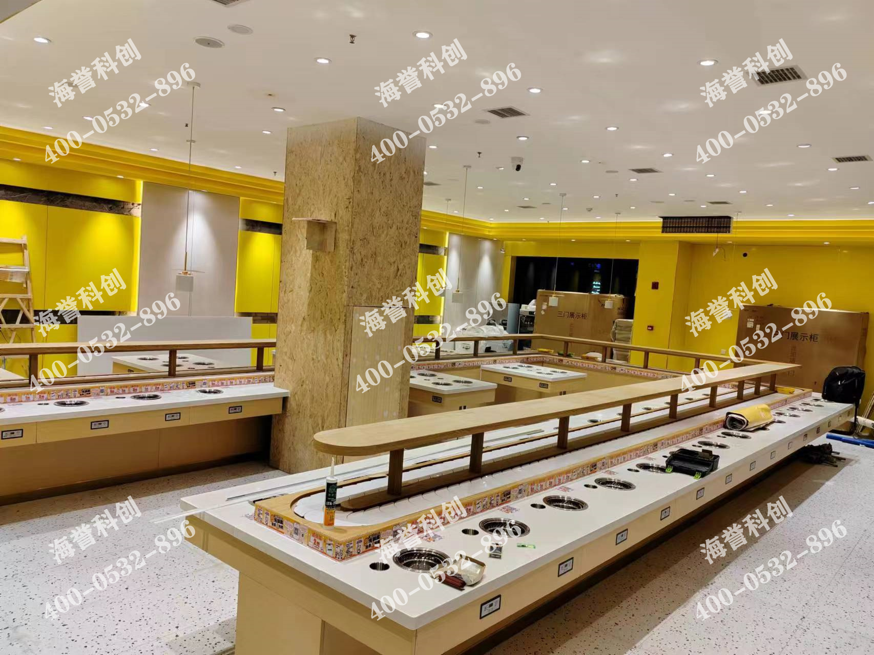 海譽科創合作伙伴單涮無煙小火鍋設備配備加濕器安裝完成