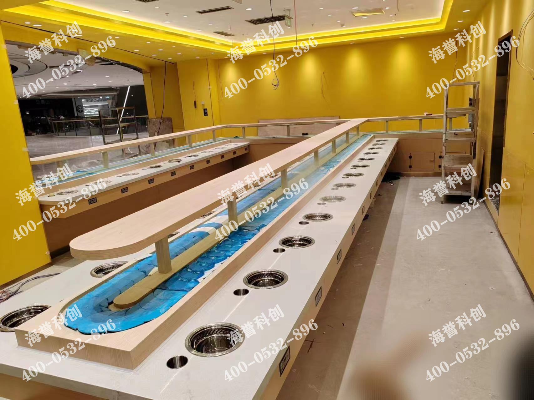 海譽科創合作伙伴單涮無煙小火鍋設備配備加濕器安裝完成