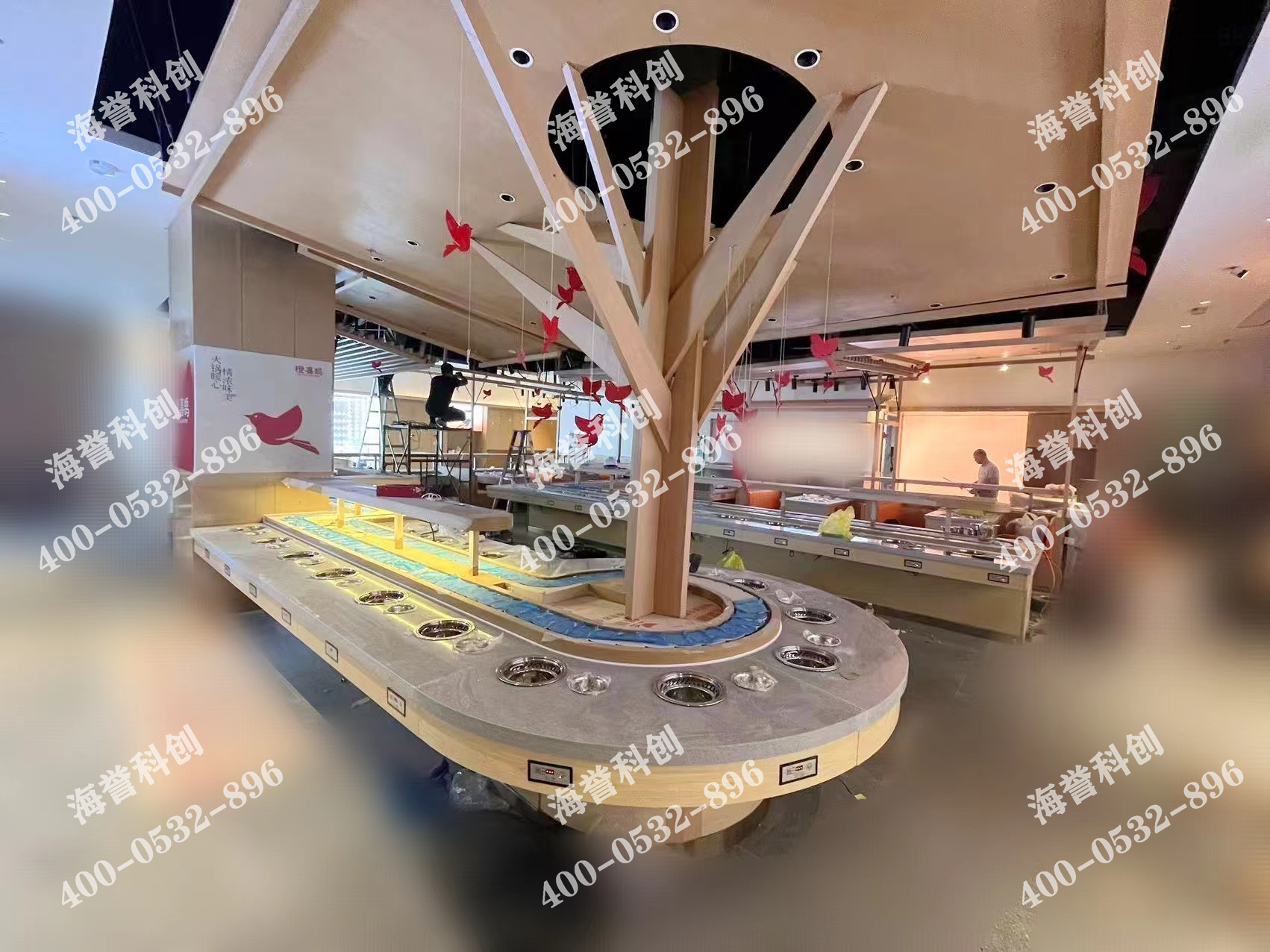 海譽科創合作伙伴單涮無煙小火鍋設備安裝完成