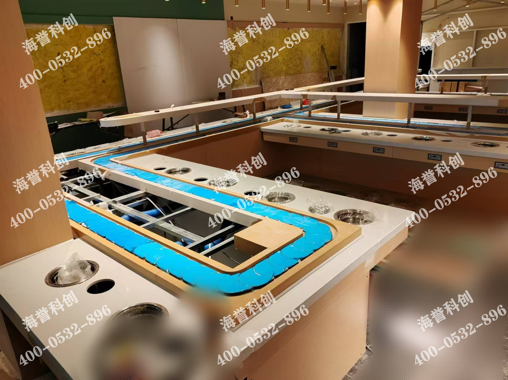 海譽科創安徽單涮無煙小火鍋設備安裝完成