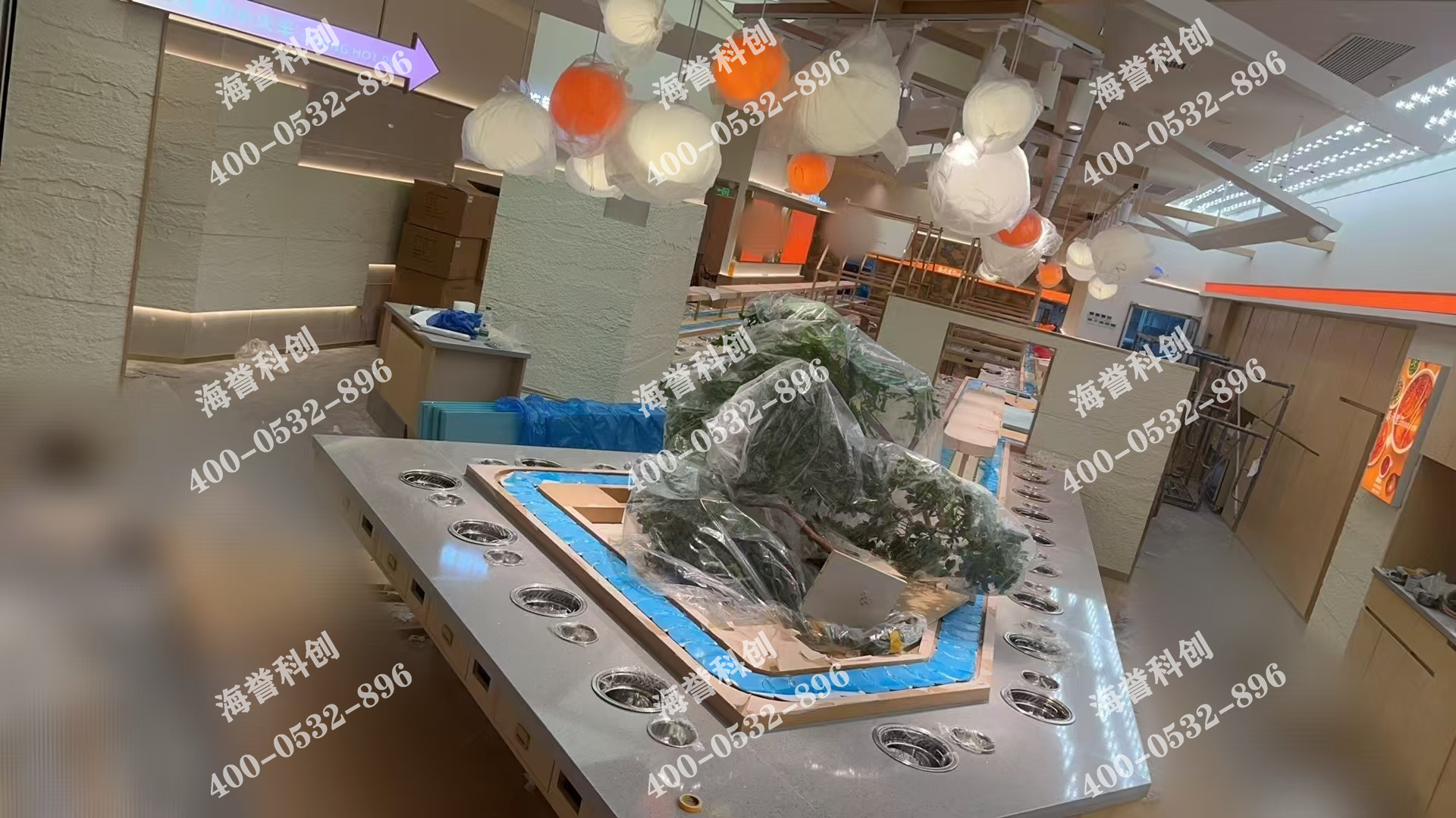 海譽科創合作伙伴單涮無煙小火鍋設備安裝完成