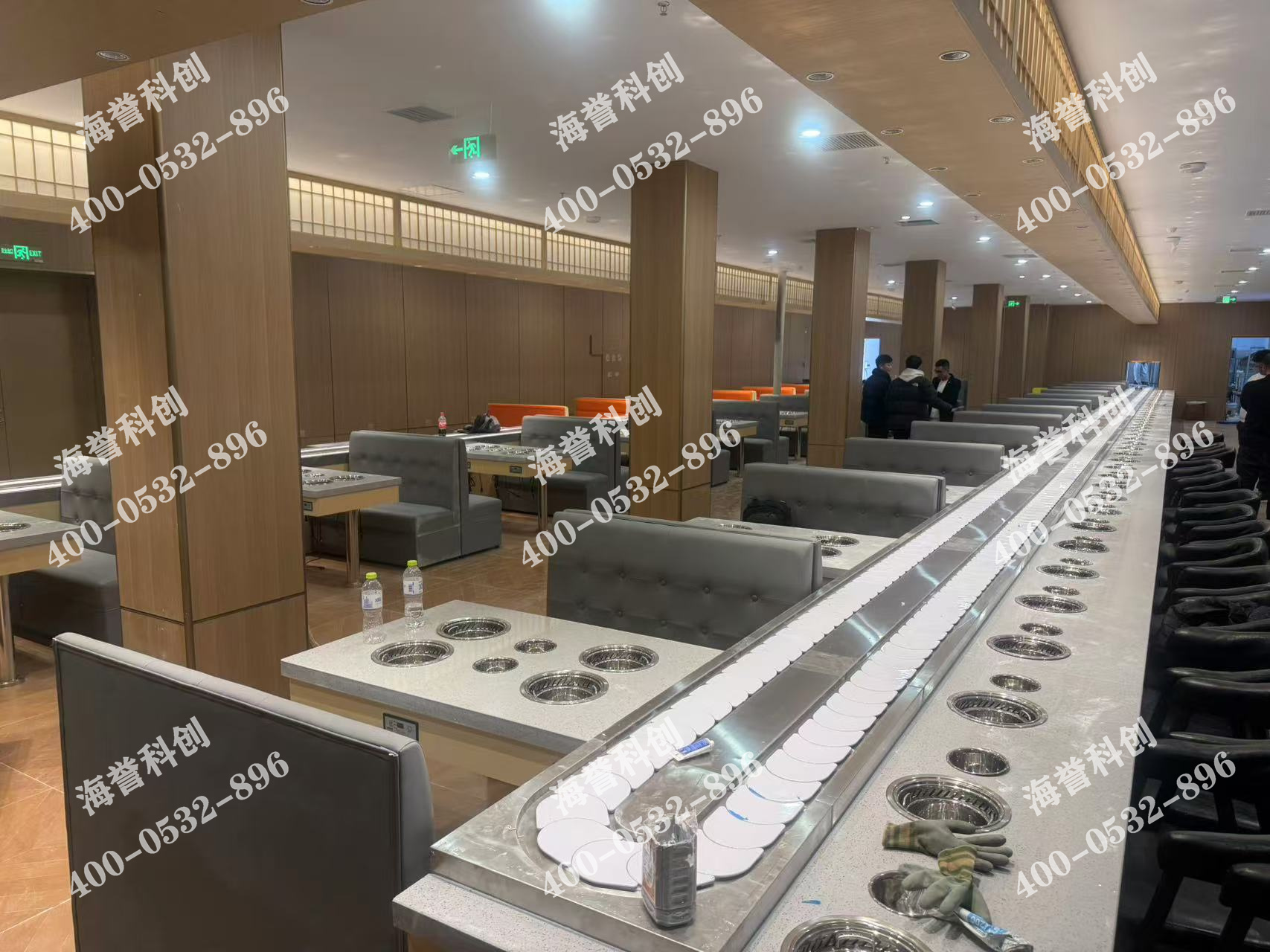 海譽科創山東單涮無煙小火鍋設備安裝完成