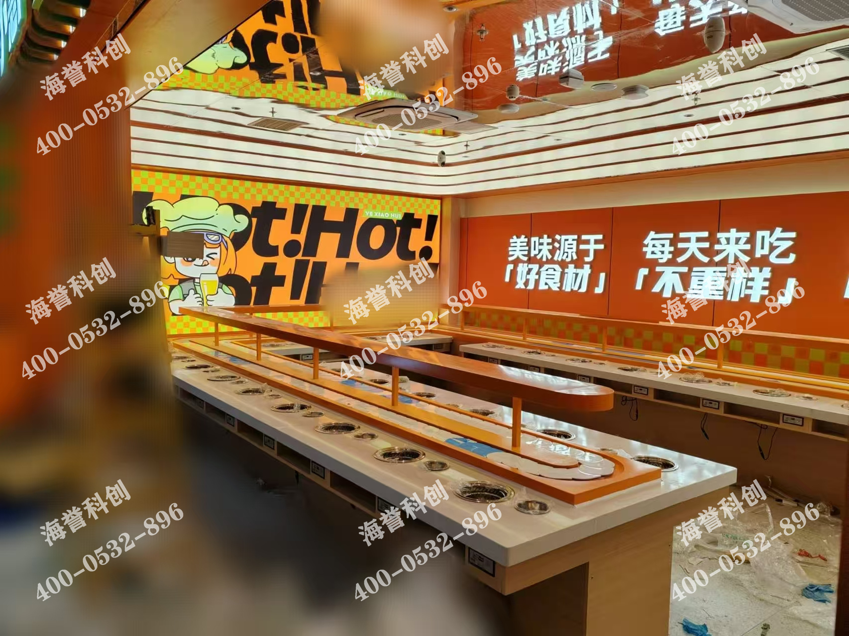 海譽科創合作伙伴單涮無煙小火鍋設備安裝完成