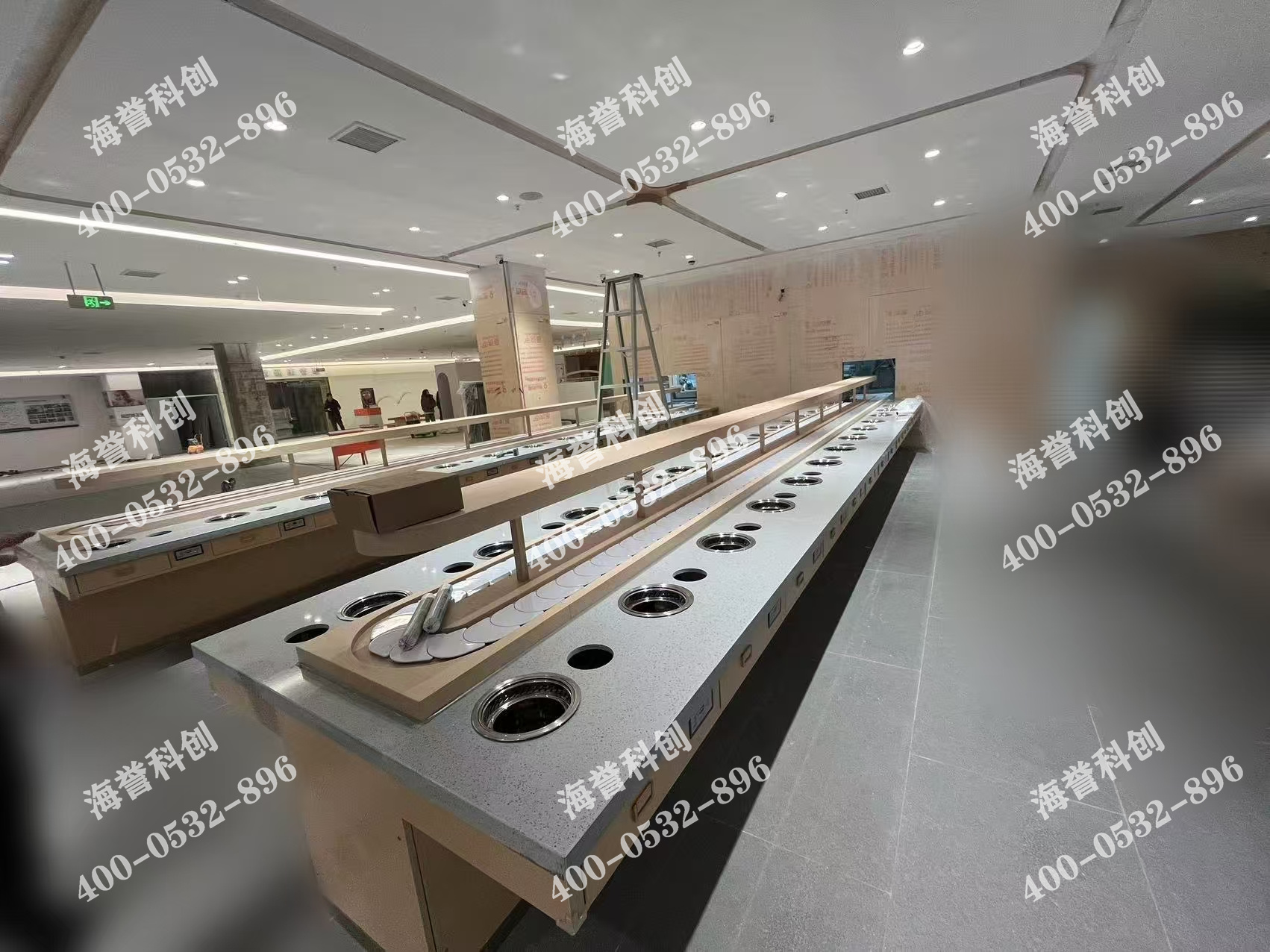 海譽科創U型單涮無煙小火鍋設備安裝完成