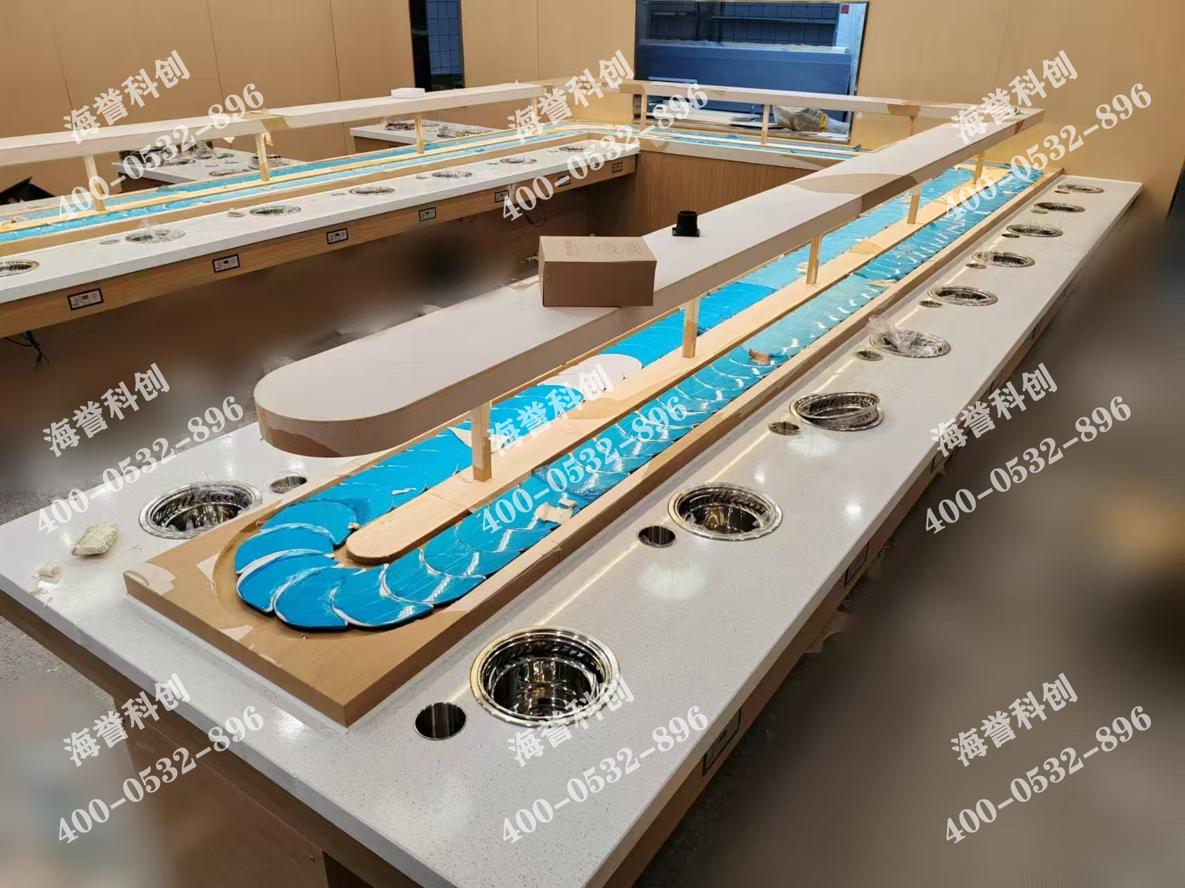 海譽科創合作伙伴單涮無煙小火鍋設備安裝完成